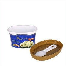 Plastic Packaging Container Frozen PP Yogurt Tub Pot Yogurt Cup with Lid Spoon